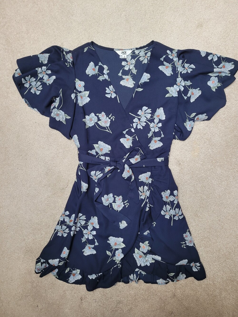 Wrap Floral Ruffle Dress - Picture 2 of 3